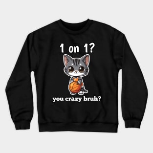 Funny Basketball Cat Crewneck Sweatshirt